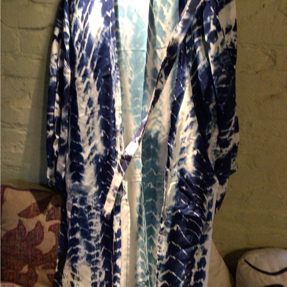 NEW! Blue Batique Tie-Dye Kimono Duster - Picture 3 of 8